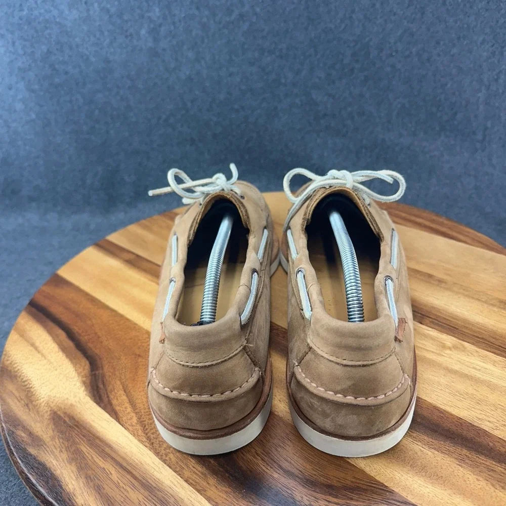 Sebago Docksides Crest Collection Mens 13 Tan Nubuck Leather Boat Shoes 720163